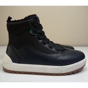 Vessi Alta Waterproof Boot Womens 9 Asphalt Black High Top Fleece Vegan Lace Up